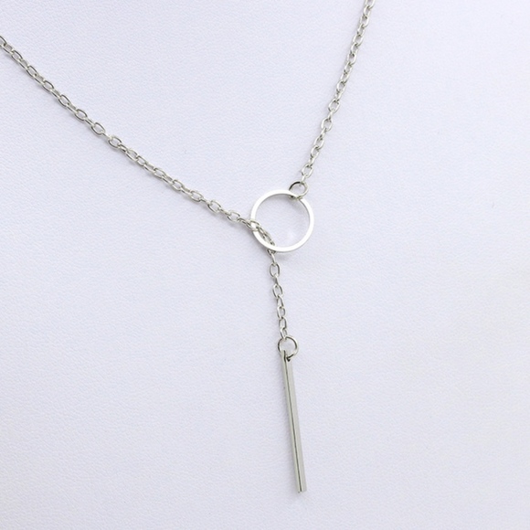 Golden Threads Jewelry - Circle and Bar Simple Necklace Gold